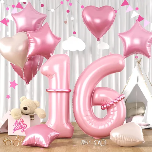 Miniatura 75 de Globos dorados de color champán con el número 11, globos de oro claro, globo de aluminio dorado con forma de corazón con estrella y globo largo