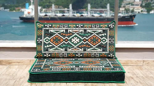 Miniatura 5 de Green Arabic Sofa Floor Seating Set, Pallet Sofa, Floor Cushions, Sectional Sofa, Arabic Majilis, Ottoman Couch, Arabic Jalsa