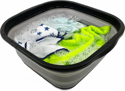 Miniatura 9 de SAMMART Juego de 2 tinas plegables de 5.5 L (1.4 galones) - Tina plegable para platos - Lavabo portátil - Tina de plástico que ahorra espacio
