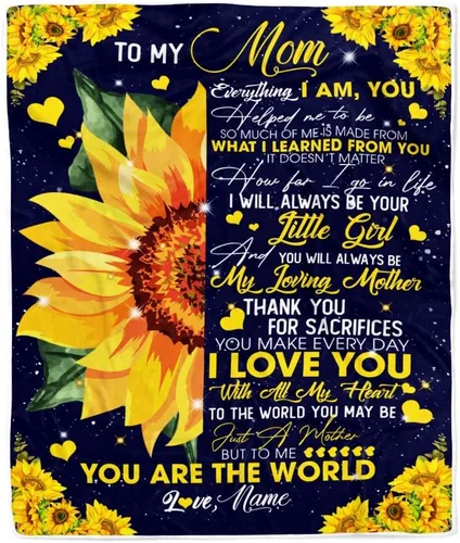 Miniatura 28 de Manta personalizada con texto en inglés «To My Mom from Daughter Wolf I Am Because You are Mom», para cumpleaños, día de la madre, Navidad, manta