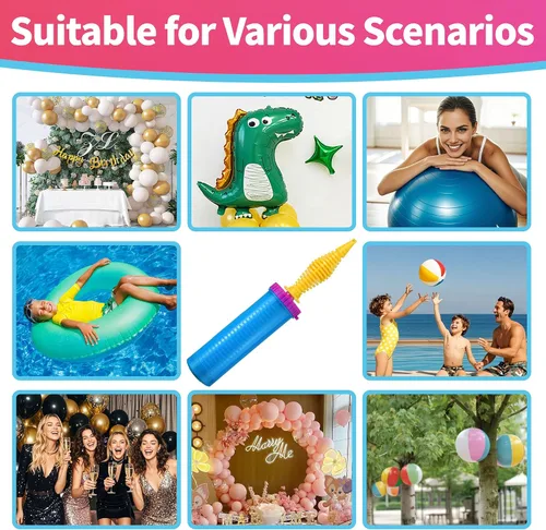 Miniatura 5 de Hand Balloon Pump, Dual Action Two-Way Inflator, Manual Air Blower for Balloons