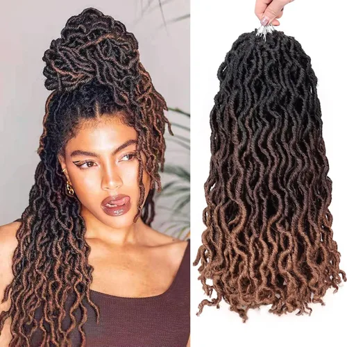 Miniatura 23 de Cabello de ganchillo de 14 pulgadas, 6 paquetes/lote de trenzas de ganchillo suaves gitanas, trenzas onduladas de ganchillo de 3 tonos, rizadas