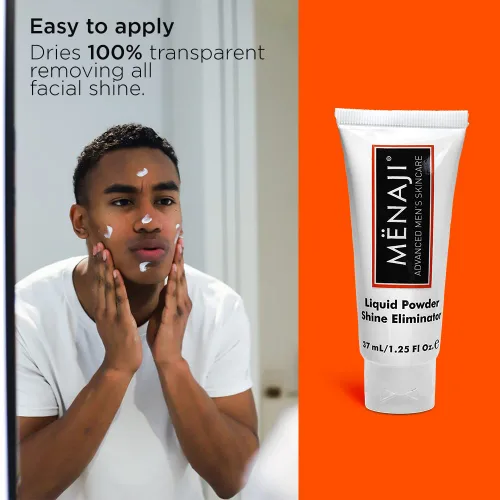 Miniatura 7 de Mænaji - Eliminador de brillo líquido en polvo Polvo antibrillo para hombres Eliminador de aceite facial Suaviza líneas finas y arrugas