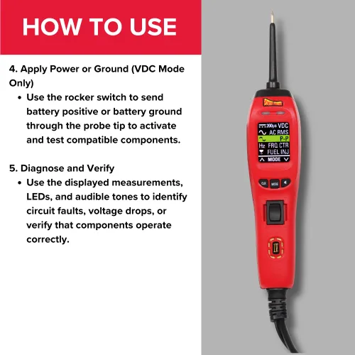 Miniatura 6 de Power Probe IV - [Herramienta de prueba de diagnóstico automotriz, medidor de voltios digital, resistencia de corriente CA/CC, probador de circuito]