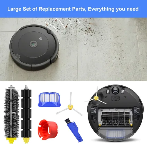 Miniatura 7 de Para Roomba 600 Series piezas de repuesto 32 piezas, kit combinado con cepillo lateral y filtros, cepillo para alfombras de pelo de mascotas, suelos