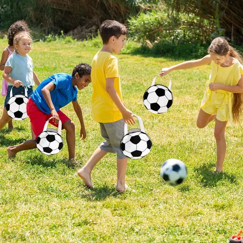 Miniatura 6 de Aoriher 48 bolsas de regalo de fútbol de 9.84 x 9.84 pulgadas, bolsas de regalo de fútbol reutilizables no tejidas para deportes, cumpleaños, 2026