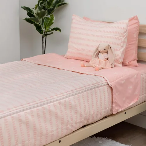 Miniatura 24 de Beddy's Flower Blossoms - Ropa de cama duradera con cremallera para niños - Cama en una bolsa - Sábanas y edredón florales rosas - Incluye funda