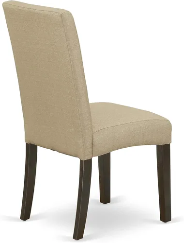 Miniatura 9 de EAST WEST FURNITURE Mesa rectangular de 4860 pulgadas y seis sillas Parson con patas de acabado capuchino y tela de lino, color marrón