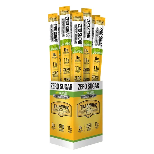 Miniatura 10 de Tillamook Country Smoker Salchichas ahumadas sin azúcar, aptas para dieta cetogénica, original, 1.25 onzas, 24