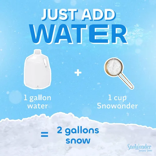 Miniatura 4 de SNOWONDER Nieve Instantánea de Polvo Artificial, También Excelente para Hacer Masa Viscosa de Nube - Mezcla para Preparar 1 Galón de Nieve Falsa