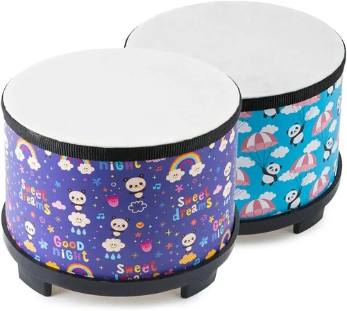Miniatura 7 de Tambor Tom para niños pequeños: juguetes musicales para bebés, instrumentos de percusión de 8 pulgadas, tambor de madera Montessori Toys
