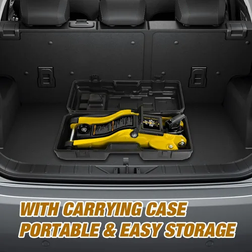 Miniatura 9 de YELLOW JACKET Gato de carretilla de 2.5 toneladas con estuche de transporte Gato hidráulico de piso de bajo perfil para automóviles con bomba