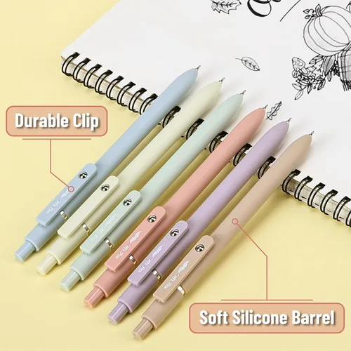 Miniatura 3 de Mr. Pen - Bolígrafos de Gel Retráctiles, Juego de 6, Barriles en Colores Pastel, Tinta Negra, Secado Rápido, Punta Fina de 0.5mm, Estética Linda