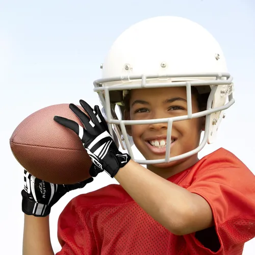 Miniatura 4 de Guantes de fútbol americano para niños de 8-12 años, guantes antideslizantes para receptor abierto juvenil, guantes de silicona de rendimiento