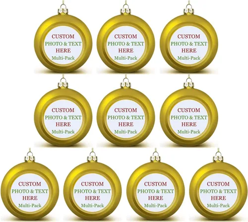 Miniatura 22 de Adornos de Navidad personalizados, texto fotográfico, haz tu propio adorno de cerámica de porcelana, regalo de recuerdos para decoración de Navidad