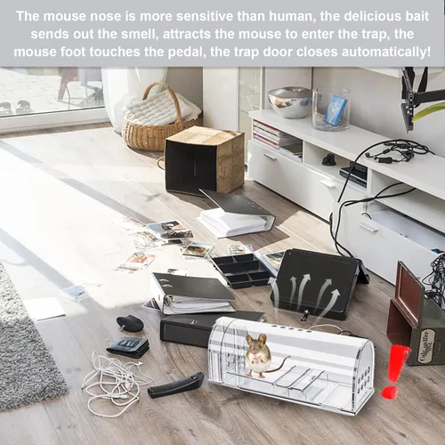 Miniatura 6 de 4 trampas para ratones humanas que no matan, trampa para ratones vivos, trampa reutilizable para ratones para casa y exteriores