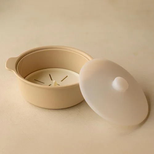 Miniatura 7 de Vaporizador de silicona para microondas para alimentos para bebés, fabricado en Corea, apto para horno y lavavajillas hasta 482 °F, fácil de Creme