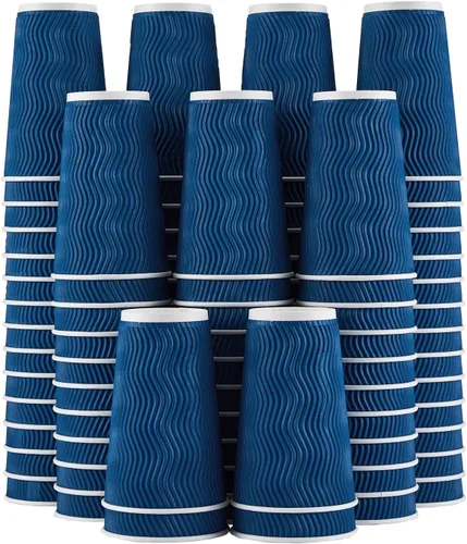 Miniatura 11 de Lamosi Vasos de café de 10 onzas – Paquete de 120, Vasos de Papel Corrugado Aislante Desechables de 10oz, Vasos de Pared Ondulada Kraft para Bebidas