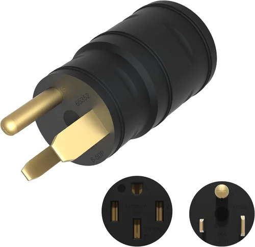 Miniatura 10 de ENERLITES NEMA TT-30P a 6-50R Adaptador compacto, 30 Amp 3 clavijas macho a 50 Amp 3 clavijas hembra adaptador de cable de alimentación, 30A