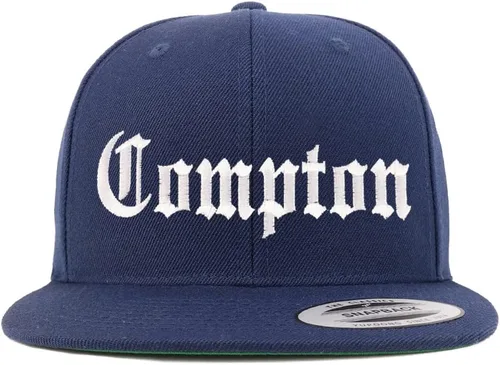 Miniatura 3 de Trendy Apparel Shop Compton City Old English - Gorra de béisbol bordada con visera plana