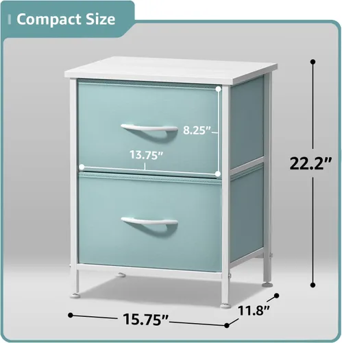Miniatura 3 de Sorbus - Mesita de noche con 2 cajones - Muebles de noche para niños, mesa auxiliar, mesita de noche - Estructura de acero, tablero de madera