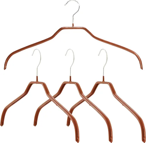 Miniatura 19 de MAWA - Perchas estrechas pequeñas de acero con revestimiento antideslizante, para camisas, vestidos, trajes, camisolas, chaquetas, gancho giratorio