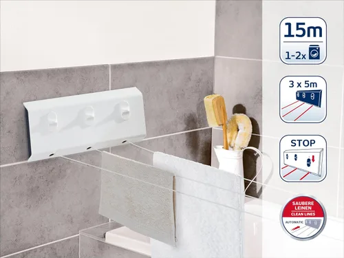 Miniatura 2 de Leifheit Rollfix 150 - Aireador de palangre (3 líneas x 16.4 ft), color blanco