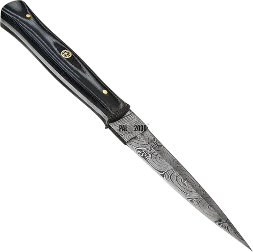 Miniatura 5 de PAL 2000 KNIVES DAM-2055 Cuchillo de caza hecho a mano de acero de Damasco de 8.4 pulgadas - Mango de micarta con funda