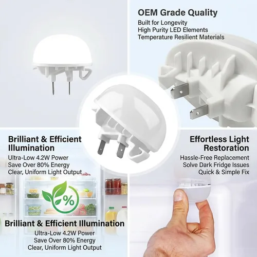Miniatura 4 de Popbee W11251749 Bombilla para refrigerador W11602886 Luz LED Sustituye AP7192759 W11449273 W11549780 W11520324 W11468934 para Whirlpool Kenmore