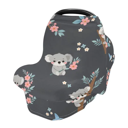 Miniatura 9 de Funda de lactancia, bufanda de lactancia, lindo Doodle Sloth fundas de asiento de coche para bebés bebés, funda para cochecito, toldo para asiento