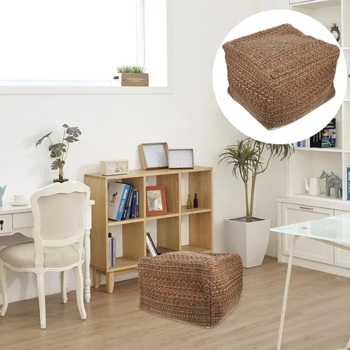 Miniatura 8 de STOBAZA Reposapiés de algodón para yoga, cojín para sentarse en casa de campo, acogedor cojín japonés jacinto cuadrado puf reposapiés