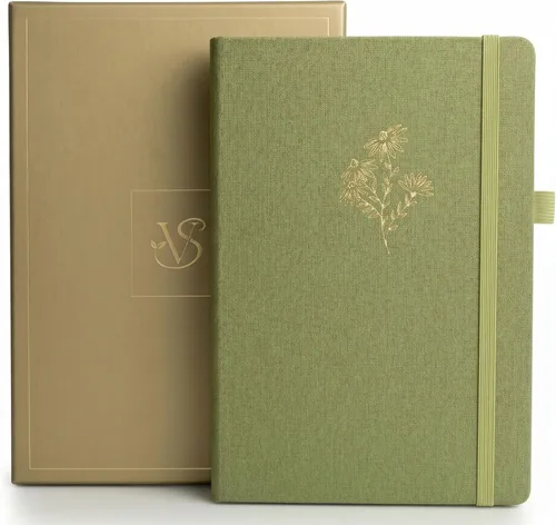 Miniatura 8 de VIVID SCRIBBLES Diario punteado – Papel blanco grueso a prueba de sangrado de 160gsm – 200 páginas de cuadrícula de puntos numerados – Cuaderno