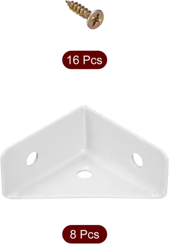 Miniatura 3 de uxcell 8 soportes de esquina angulares de 1.496 pulgadas x 1.496 pulgadas, soportes de acero laminado en frío con tornillos para borde de escritorio