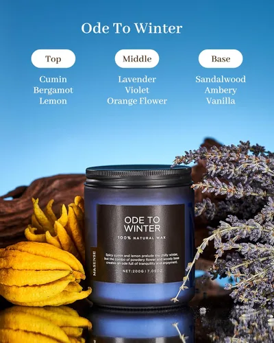 Miniatura 2 de M&SENSE Ode to Winter - Vela perfumada para el hogar, cera de soja natural, mecha de algodón, aroma de invierno, 7.05 onzas hasta 50 horas de tiempo