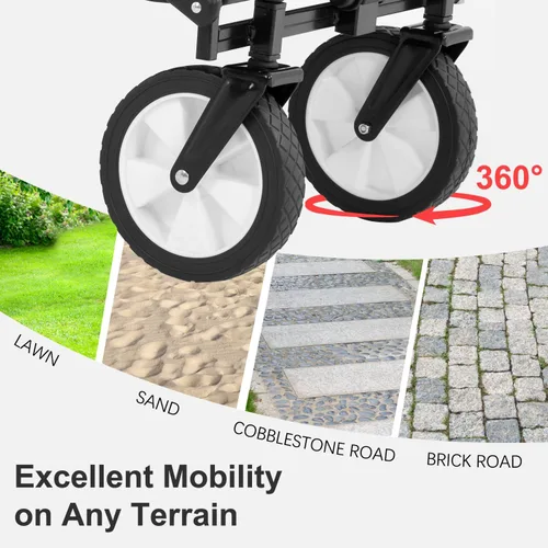 Miniatura 6 de PayLessHere Carrito plegable con ruedas Negro Carrito plegable resistente con capacidad de 330 libras con ruedas todo terreno y mango