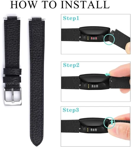 Miniatura 3 de Correas de cuero genuino compatibles con Fitbit Inspire 3/Inspire 2/Inspire HR/Inspire, correas deportivas suaves ajustables de repuesto