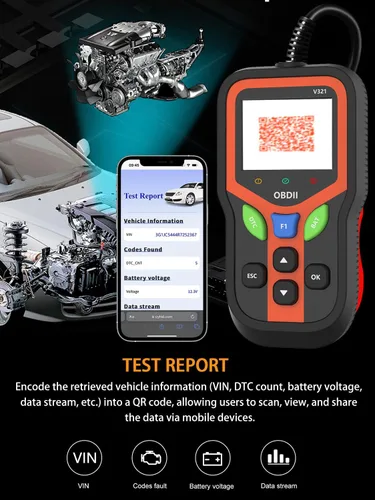 Miniatura 5 de Escáner OBD2 - Herramienta de diagnóstico para lector de códigos de automóvil para comprobar la luz del motor, lector de códigos de fallas