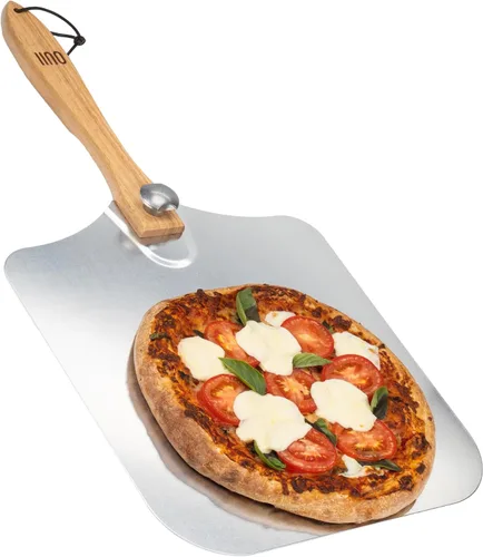 Miniatura 11 de Pala de Pizza de Aluminio Metal - 12 x 14 Pulgadas. Espátula de Pizza para Horno con Mango de Madera Plegable. Herramientas Accesorios para Horno