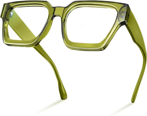 Miniatura 20 de livho Marco de gafas de gran tamaño para mujer y hombre, lentes rectangulares de moda para computadora, marco elegante *Tortuga de coco
