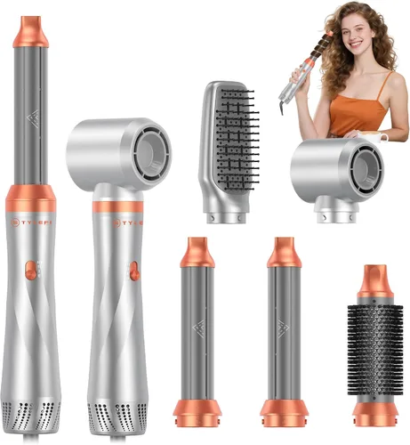 Cepillo secador de pelo 5 en 1, cepillo secador de pelo de 110-120 V, secado rápido y 3 cepillos de cabello de aire caliente de temperaturas
