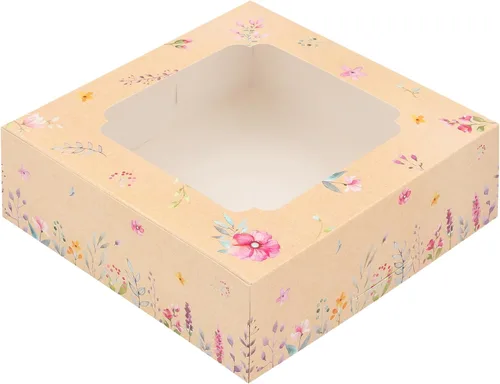Miniatura 15 de Paquete de 20 cajas de panadería con ventana pequeñas de 6 x 6 x 2 pulgadas para galletas, dulces, pasteles, brownie, pastel de gasa, tarta, tarta