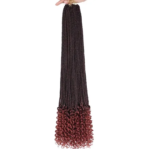 Miniatura 59 de XTREND 10 Pulgadas 6 Paquetes Trenzas de Caja de Ganchillo Cabello Pre-anudado Sin Nudos Bobo Trenzas de Caja 3X Extensiones de Cabello Trenzado 1b#