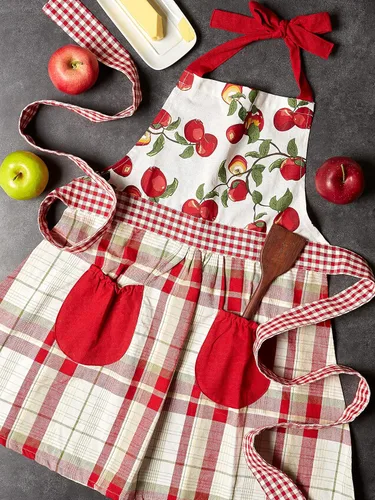 Miniatura 3 de DII Delantal de cocina ajustable para mujeres de otoño y Acción de Gracias, lazos largos en la cintura, Apple Orchard