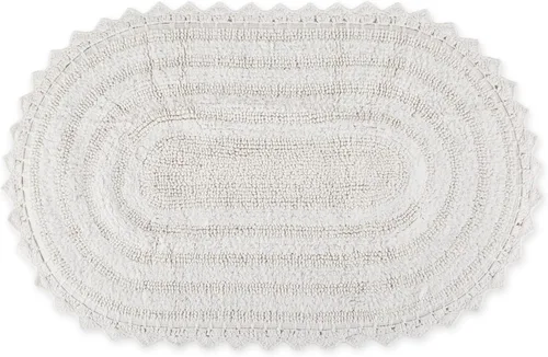 Miniatura 12 de DII Crochet Collection - Tapete de baño reversible, redondo, 27.5 pulgadas de diámetro, color azul camafeo Azul Cameo