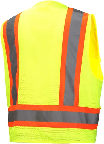 Miniatura 3 de Pyramex Class 2 Surveyor's Safety Vest with 6 Pockets, Hi-Vis Lime, 4XL verde lima (Hi Vis Lime)