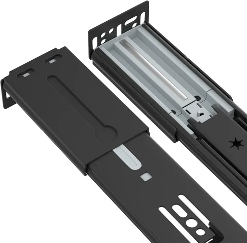 Miniatura 4 de LONTAN 6 pares de soportes de montaje trasero para deslizadores de cajón, soportes de metal negro para guías de gabinete, pista de cajón de cocina