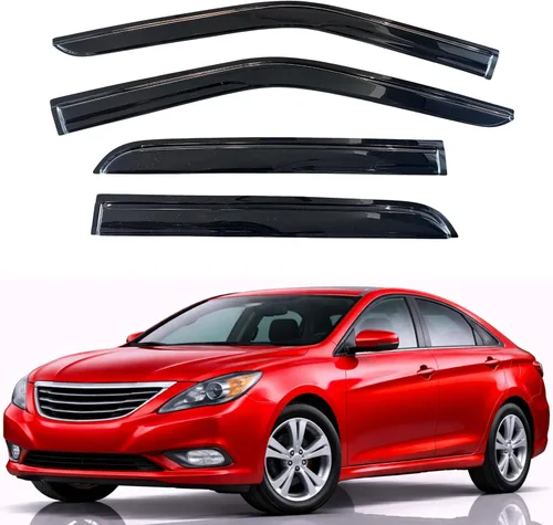 Miniatura 269 de KPY Visor de ventana compatible con Hyundai Tucson 2021-2025, 4 piezas de deflector de ventilación para ventana lateral, estilo Mugen, protector