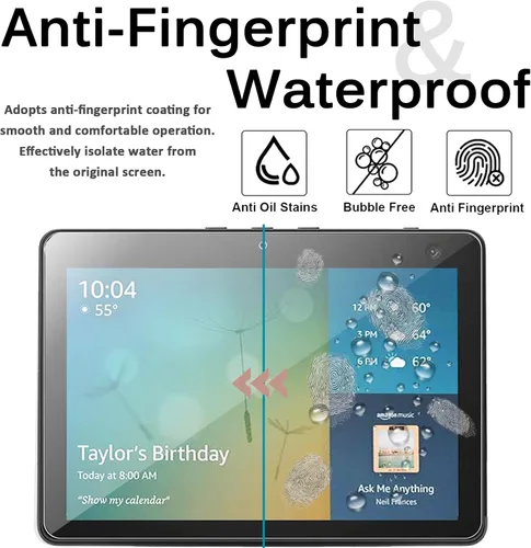 Miniatura 4 de Miimall Protector de pantalla compatible con Echo Show 10, película de vidrio templado, HD, transparente, duro, antiarañazos, ultrafino