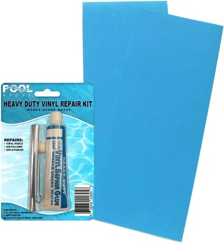 Miniatura 27 de Paquete de 2 parches de reparación de vinilo azul polvo resistente de 4 x 10 para botes inflables y piscinas Azul polvoriento