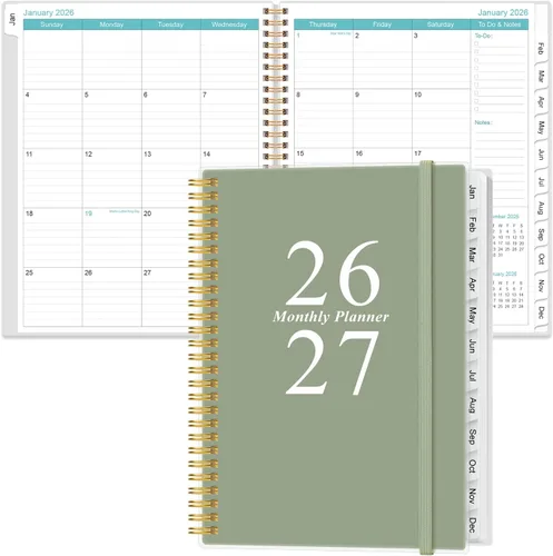 Miniatura 42 de Agenda mensual 2026-2027 – Agenda mensual de enero de 2026 a junio de 2027, dos páginas por mes, 18 calendarios/agendas mensuales con pestañas